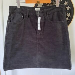 NWT J Crew Mini Skirt in Corduroy BD519 Cotton Black Pockets 28 Short Cute Retro